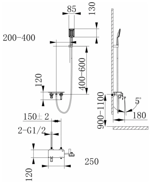 Смеситель для ванны Lemark Mista (LM6414WG)